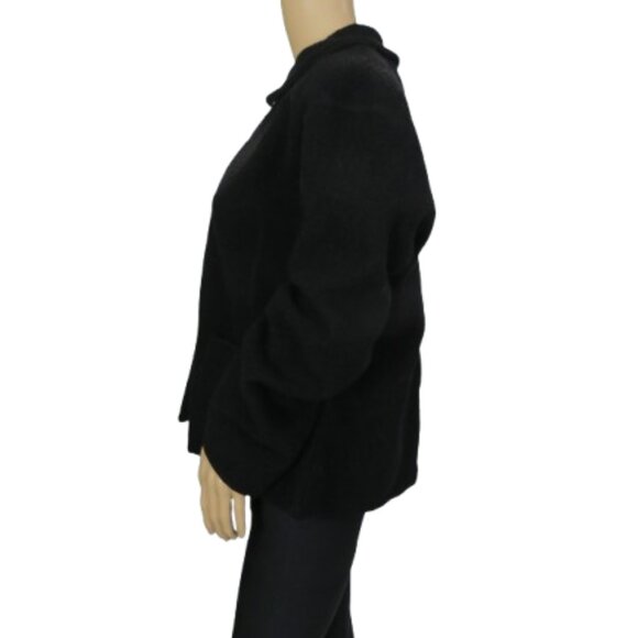 Rino Rossi Black Zip Up Wool Sweater - Picture 4 of 6